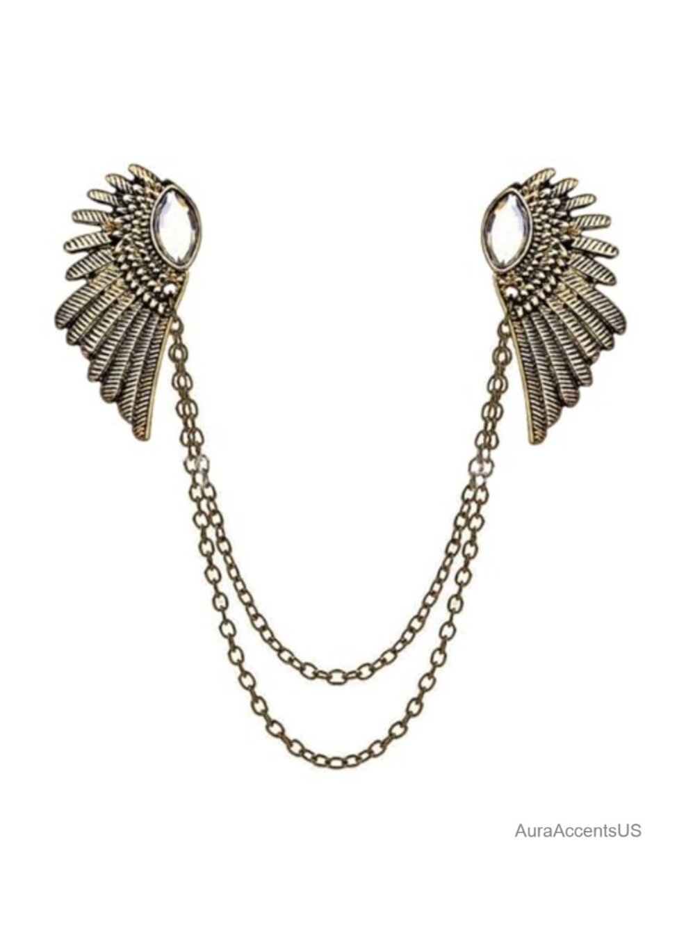 Long Chain Brooch Pin for Sweaters Shawl Cardigan Coat Women Men Metal Alloy